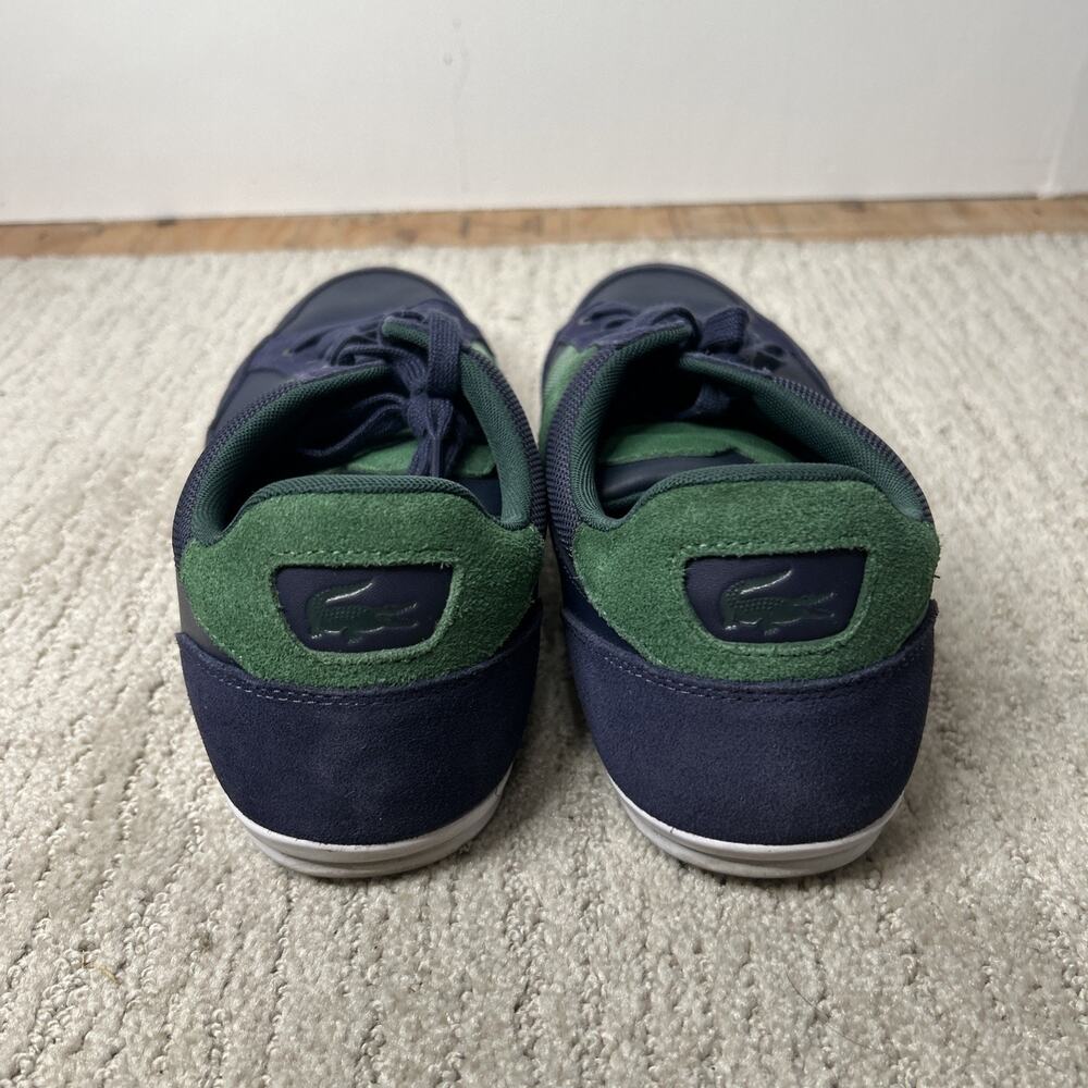 Lacoste Men Shoes Chaymon 123 2 Navy Green Leather Casual Sneakers Shoes Sz 11 - Picture 10 of 11